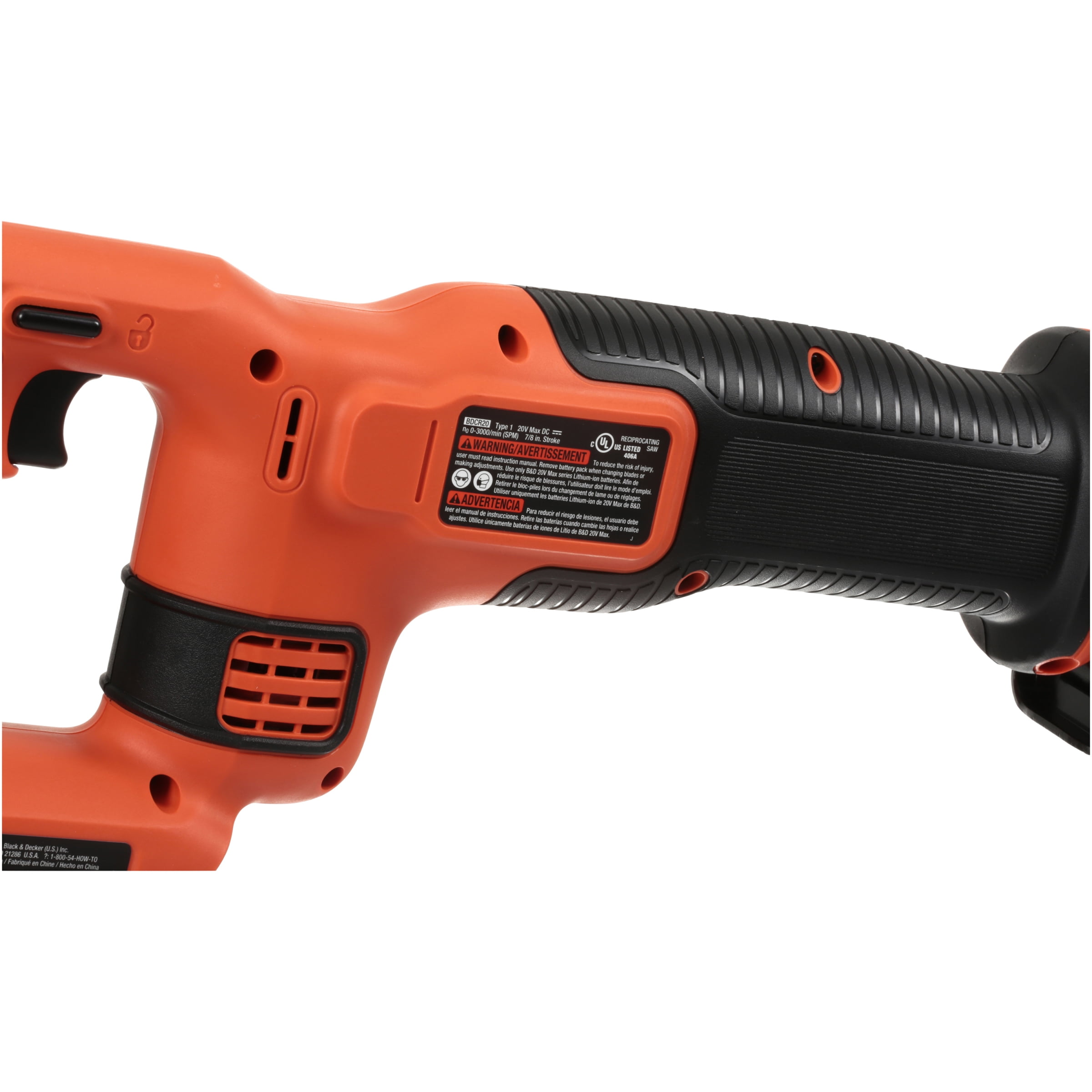 BLACK+DECKER 20V MAX* POWERCONNECT 7/8 in. Cordless Reciprocating Saw BDCR20B) Reciprocating Saw, tool only