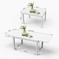 thumbnail image 7 of Gzxs Aluminum Patio Extendable Dining Table, 35"- 71", Adjustable Indoor Outdoor Furniture 4-6 Person Rectangle Table for Porch Deck Garden, 1 Pack, Ivory White, 7 of 7