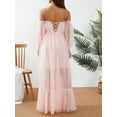 thumbnail image 6 of Liacowi Women Off Shoulder Wedding Dresses Long Sleeve Mesh Bridal Dresses Evening Dress Long Tulle A-Line Puffy Sleeve Bridal Long Gowns, 6 of 9