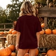 thumbnail image 5 of Halloween Shirts Women Oversized Spooky Season Ghost T-Shirt | Oversized Halloween Shirts for Women Funny Pumpkin Ghost Skull Graphic Tees Fall Casual Short Sleeve Tops Wine L, 5 of 5