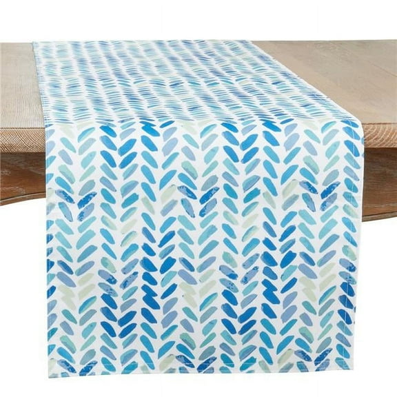 Saro Lifestyle Watercolor Chevron Design Table Runner