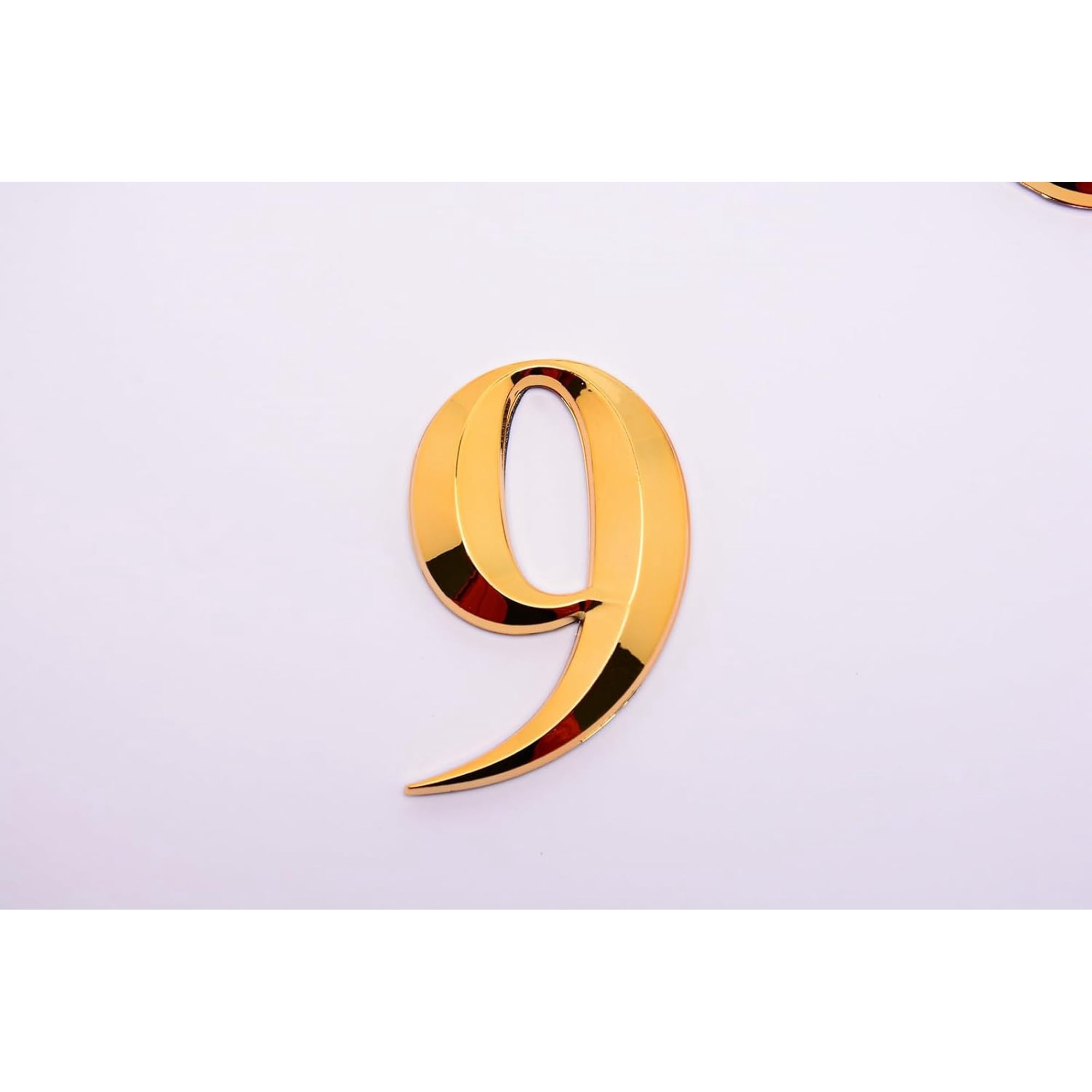 Plastic & PVC Number Sign Labels golden Num.9 9: 67.5x44x8mm