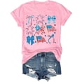 thumbnail image 4 of DHFJKG 250 Anniversary USA T Shirts For Women Short Sleeve Graphic Tee Bow Printed Crew Neck Loose Fit July 4Th Birthday Tshirts Versatile Tops, 4 of 5