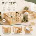 thumbnail image 4 of Ktaxon Montessori Twin Floor Bed with Safety Guardrails, Toddler Bed Frame for Kids, Wood Frame - Nature, 4 of 9