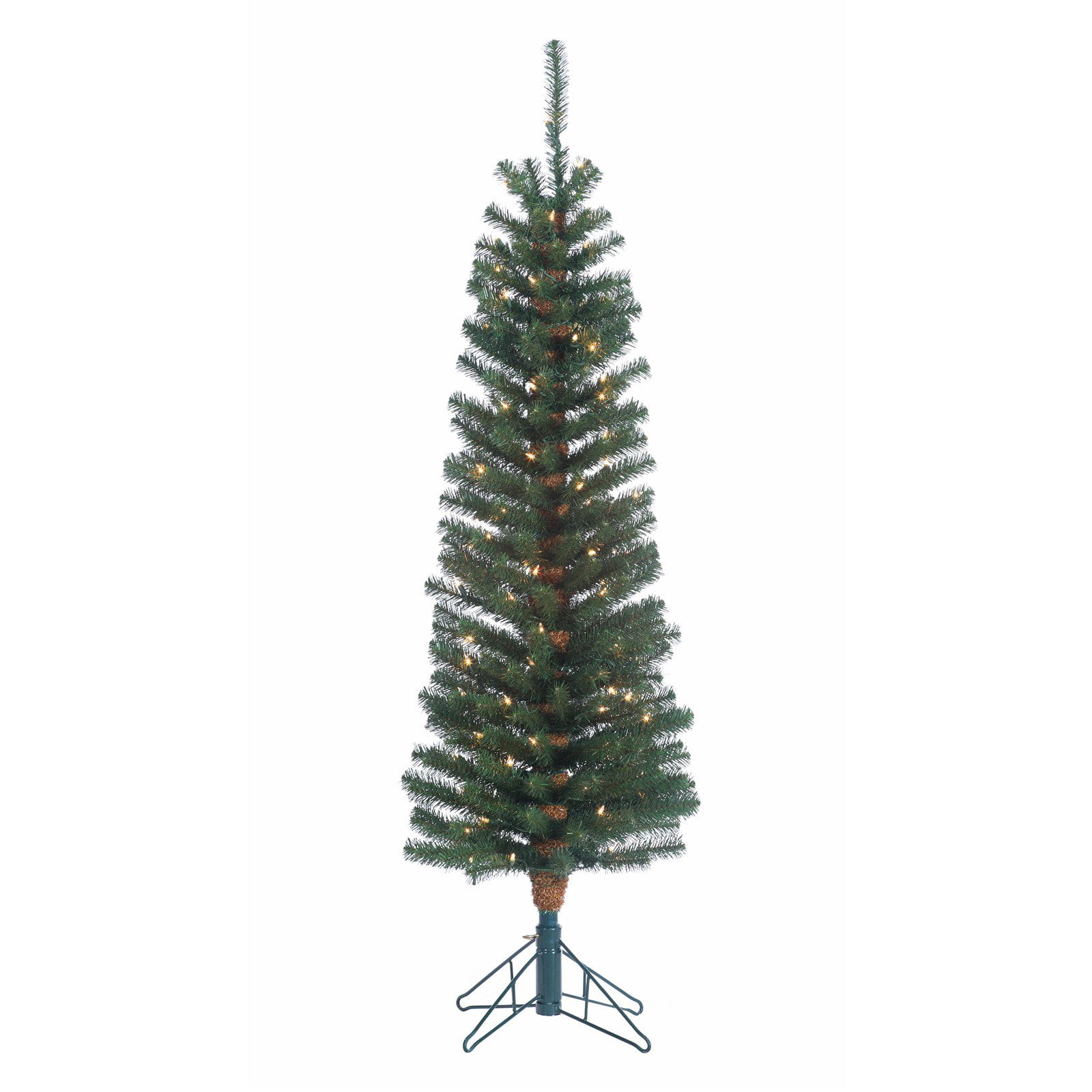 4' SLIM CHRISTMAS TREE W/242 TIPS & 100 CLEAR LIGHTS NEW STERLING INC 