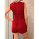 thumbnail image 5 of Conjuntos de Verano de 2 Piezas para Mujer, Conjuntos Cortos de Vacaciones, Conjuntos de con Botones, Conjuntos de Chaleco y Pantalones Cortos, Rojo S, 5 of 6
