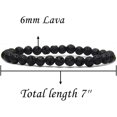 thumbnail image 2 of Angelstones Bracelet Extensible en Perles Rondes de Lave Naturelle 6mm 7 Pouces Unisexe, 2 of 5