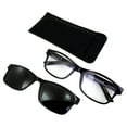 thumbnail image 1 of Global Vision Reading Glasses +2.5 Magnification Black Frame w/ Clear Lens & Matching Polarized Clip-On Shades, 1 of 7