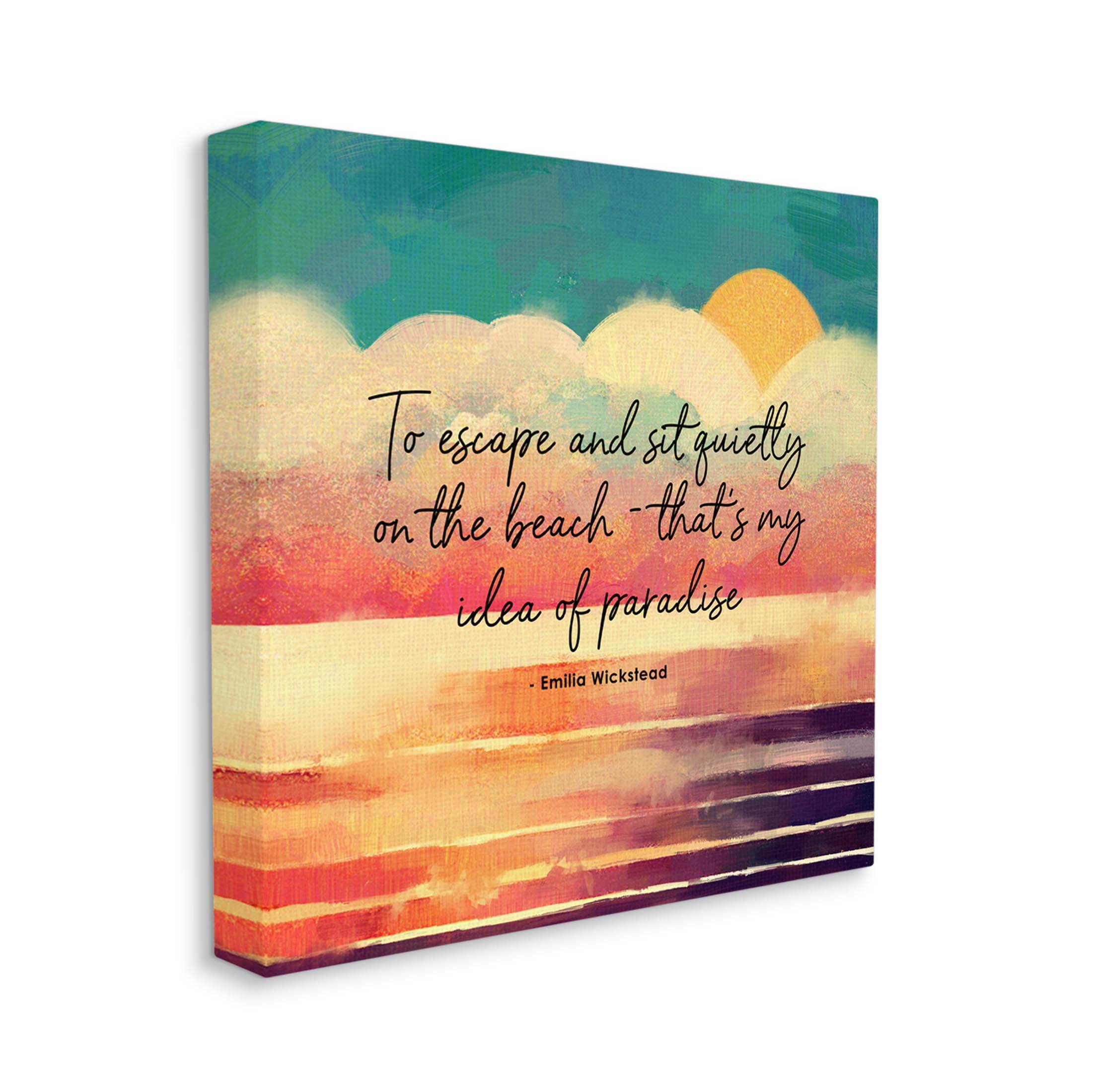 Stupell Industries To Escape Paradise Phrase Graphic Art Gallery Wrapped Canvas Print Wall Art, Design by Ziwei Li