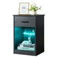 thumbnail image 2 of Ktaxon Table de Chevet avec Station de Charge Sans Fil 1 Tiroir, Table d'Appoint Moderne pour Chambre, Noir, 2 of 9