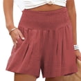 thumbnail image 1 of Pantalones cortos de entrenamiento, pantalones cortos de verano para mujer, pantalones cortos casuales fruncidos, pantalones cortos elegantes, construcción robusta, 1 of 6