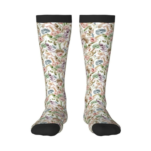 Hirioo Floral for Adult Stockings Breathable Sock Non-Pilling,Contrasting Color Design
