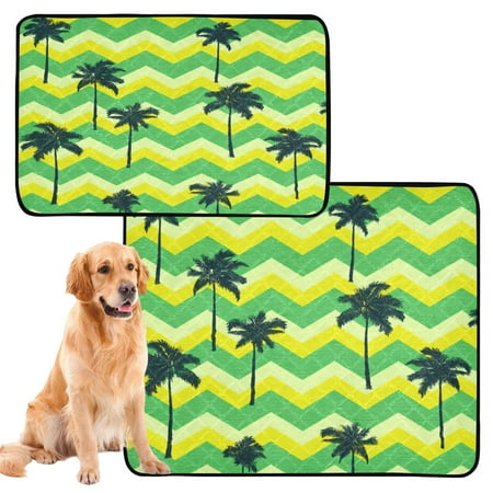 IAUYY Washable Pee Pads for Dogs Smallx3 Absorbent and Leak-Proof Non-Slip Reusable Puppy Pee Pads for Dogs Applicable to Playpen Potty Crate Green and Yellow Stripes