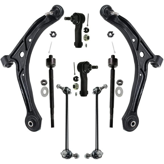 Detroit Axle - 8pc Front Suspension Kit Lower Control Arms with Ball Joints Tie Rods Sway Bars Replacement for 1999-2001 Honda Odyssey