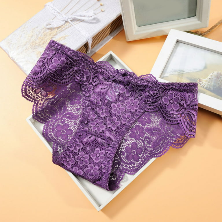 KaLI_store Ladies Underwear Women's Underwear Cotton Tummy Control High  Waisted Panties Soft Ladies Briefs Purple,L 