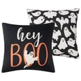 thumbnail image 2 of Mainstays 16" x 16" Reversible Decorative Outdoor Throw Pillow, Hey Boo, 2 of 9
