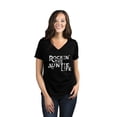 thumbnail image 2 of Rockin' The Auntie Life Women's Fashion Relaxed V-Neck T-Shirt Tee Heather Black 2X-Large, 2 of 5