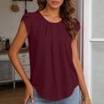 thumbnail image 2 of BTDECLAR Women Tops Plus Size Crewneck Pleated Casual Elegant Sleeveless Summer Tank Tops Trendy Dressy Business Work Tunic Blouses Tops, 2 of 8
