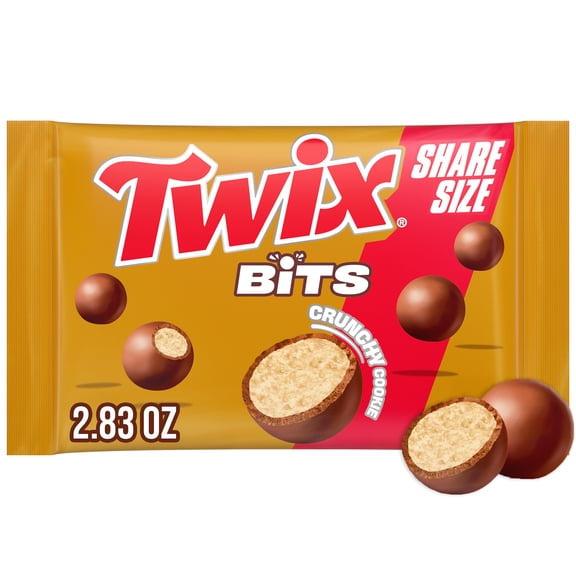 Twix Bits Crunchy Cookie Chocolate Candy, Share Size - 2.83 oz Bag