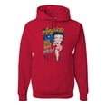 thumbnail image 1 of Wild Bobby, Betty Boop America Land of the Free Home of the Brave Betty Boop Unisex Hoodie Sweatshirt, Red, X-Large, 1 of 5