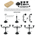 thumbnail image 5 of 3 Metal Candelabra – Candlesticks Holder for Formal Events, Wedding, Church, Holiday Décor, Halloween – Taper Candle Holder Stand Centerpiece Elegant Decoration Piece for Table,Pure Black, 5 of 6