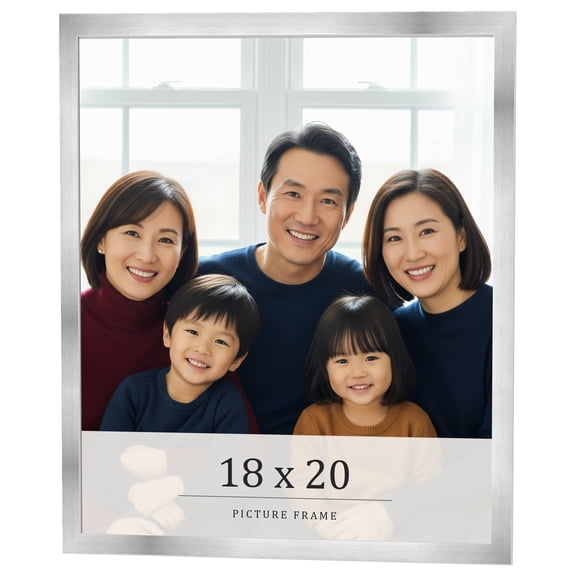 18x20 Frame Silver Real Wood Picture Frame Width 0.75 inches | Interior Frame Depth 0.5 inches |