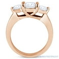 thumbnail image 3 of Round Brilliant Cut Charles & Colvard Moissanite 3-Stone Engagement Ring in 14k Rose Gold, 3 of 4