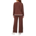 thumbnail image 6 of UVN Outfits Sets for Women Casual 2 Piece Lounge Sets Fall Long Sleeve Tops and Wide Leg Pants Tracksuits Pajamas Sets with Pockets, 6 of 11