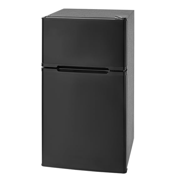 KFFKFF Compact Mini Fridge with Freezer, 3.2 Cu.Ft, Dual Door Refrigerator, Adjustable Temperature Control, Energy-Saving Design, Reversible Door, Quiet Operation, Ideal for Bedroom, Dorm, Office