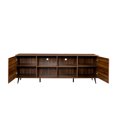 thumbnail image 3 of TV Stand for TV up to 75 Inch, Modern Adjustable Entertainment Center Console Table with 2 Doors and Center Storage Compartments, Wood TV Cabinet for Living Room, Bedroom, Brown, 3 of 7