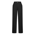 thumbnail image 3 of Tawop Black Pants for Women Work Pants Elastic Waist Pull on with Pockets Straight Trousers Black M, 3 of 9