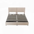 thumbnail image 6 of Spacious King Size Bed with Hydraulic Storage System and Classic Vertical Stripe Design, Beige, 6 of 23