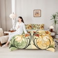 thumbnail image 5 of Homewish Retro Baroque Floral 7pcs Queen Bedding,Vintage Oil Painting Bedding Comforter Set Queen,Green Cream,Light Gray Reversible, 5 of 8