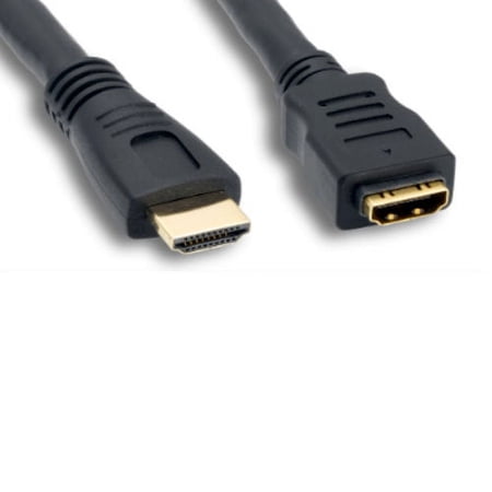 Kentek 15 Feet FT CL2 Rated HDMI 1.4 Extension Cable with Ethernet 4K 3D Male to Female M/F 24 AWG Gold-Plated Connector Cord HDTV Monitor Display In-Wall installation Black
