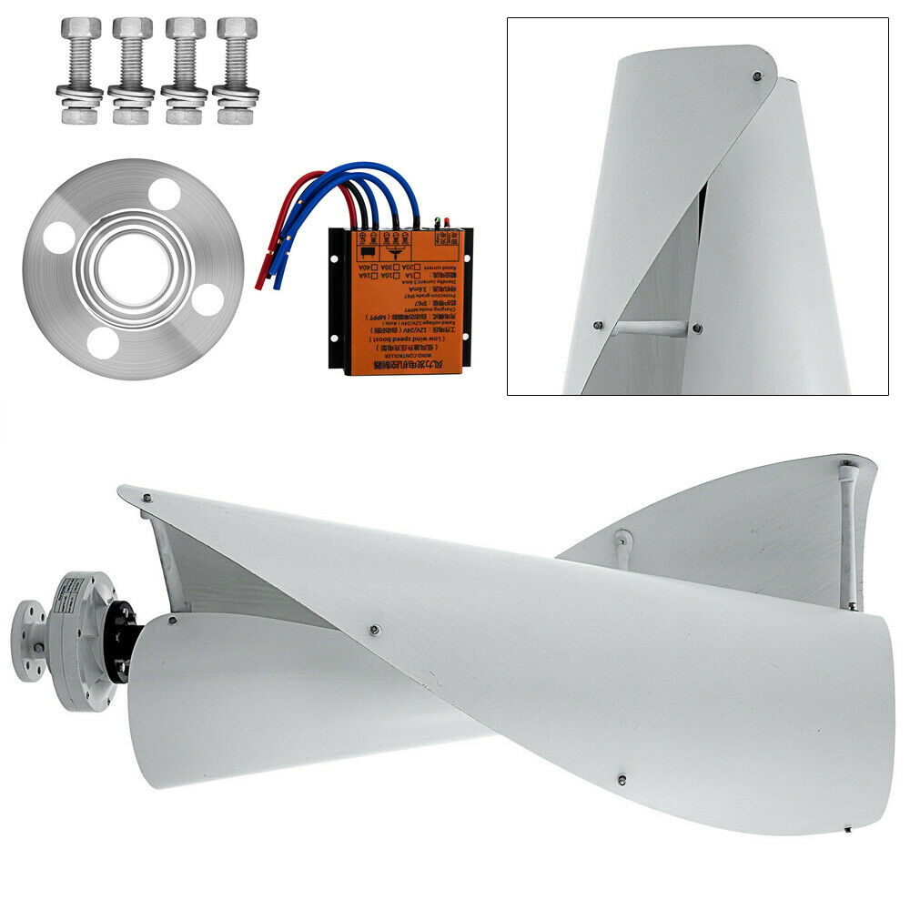 Vertical Wind Power Turbine Maglev Generator Power Energy Windmill 400W 12V 2 Helix Blade