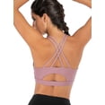 thumbnail image 5 of Strappy Padded Sports Bra Activewear Medium Support Workout Yoga Bra Tops for Women, 5 of 5
