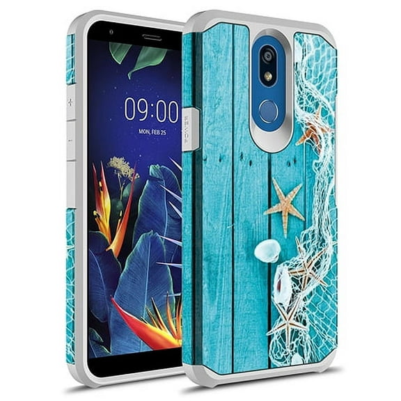 LG K40 Case,LG Solo LTE Case, LG K12 Plus Case, LG X4 2019 Case, KAESAR Slim Hybrid Dual Layer Shockproof Hard Cover Graphic Fashion Cute Colorful Silicone Skin Cover Armor Case for LG K40 (Starfish)