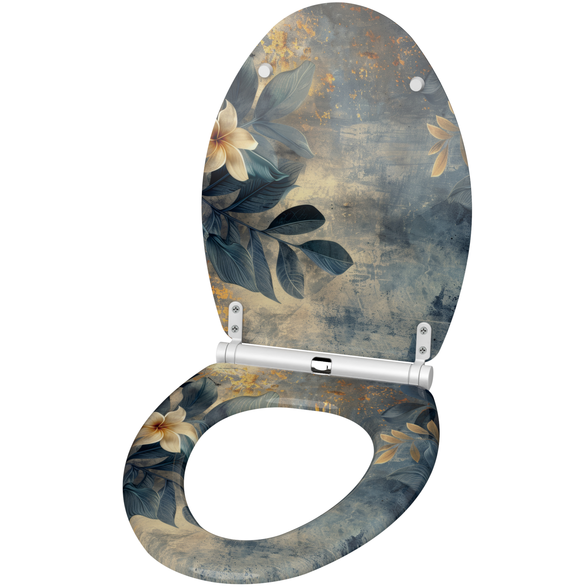 Sanilo Toilet Seat ELONGATED – Soft Close, One-Click Quick Release, Easy Installation, Non-Slip, Easy to Clean (Lilybud)