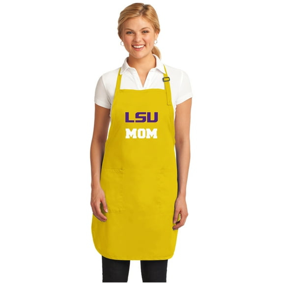 LSU Mom Aprons w/ Pockets & Adjustable Neck