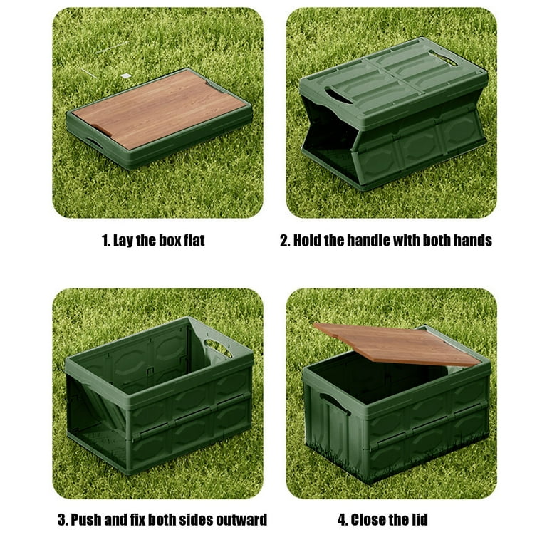 Collapsible Storage Bins Box with Lids and Handle, 20L Portable