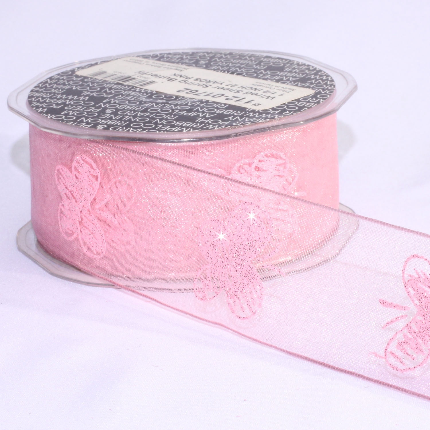 The Ribbon People Baby Pink Spring Butterfly Wired Craft Ribbon 1.5" x 27 Yards