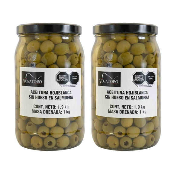 Aceituna Hojiblanca Sin Hueso Vegatoro 2 Pack de 1.9 kg c/u