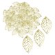 thumbnail image 5 of 100 piezas de dijes de hojas huecas para collar, horquilla hecha a mano, pulsera, joyería Oro, 5 of 6