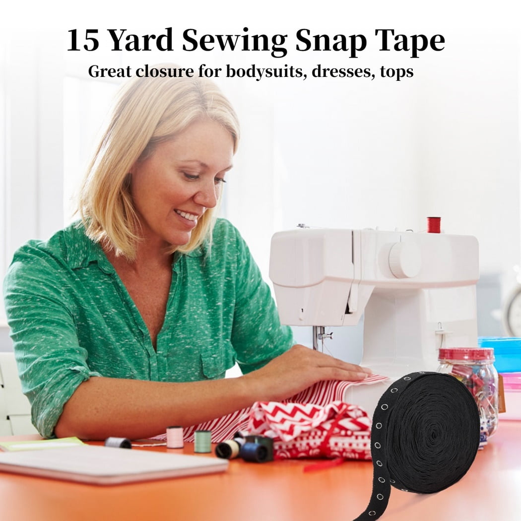 Beyond Trim Snap Button Tape - 1 Inch Twill Sewing Fastener Metal Press  Stud Ribbon Replacement Crafting Crafts DIY Black 5 Yards - LA10541