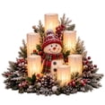 thumbnail image 2 of Warm Light Snowman Christmas Table Ornament Flameless Candle Centerpiece for Seasonal Dining Table Home Decoration, 2 of 9