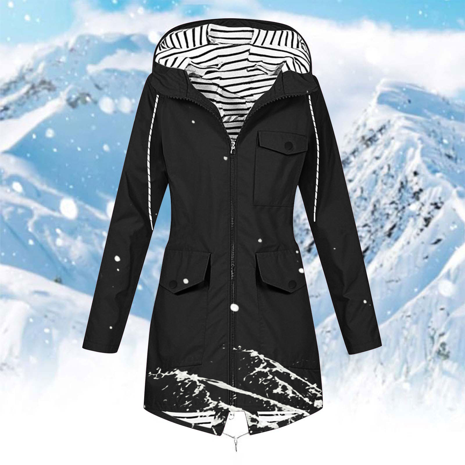 Veste Doudoune Fine Femme Imperméable à Capuche - Manteau Courte Matelassé Coupe-Vent Pour Extérieur