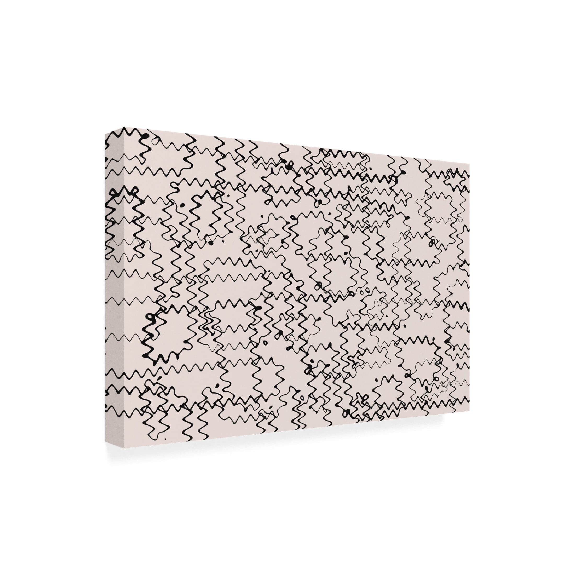 Canvas Wall Art - Treechild 'Shaky Thin Lines Square' Wall Art for Living Room, Bedroom, or Office D?cor by Trademark Fine Art - 19 x 12 Inches