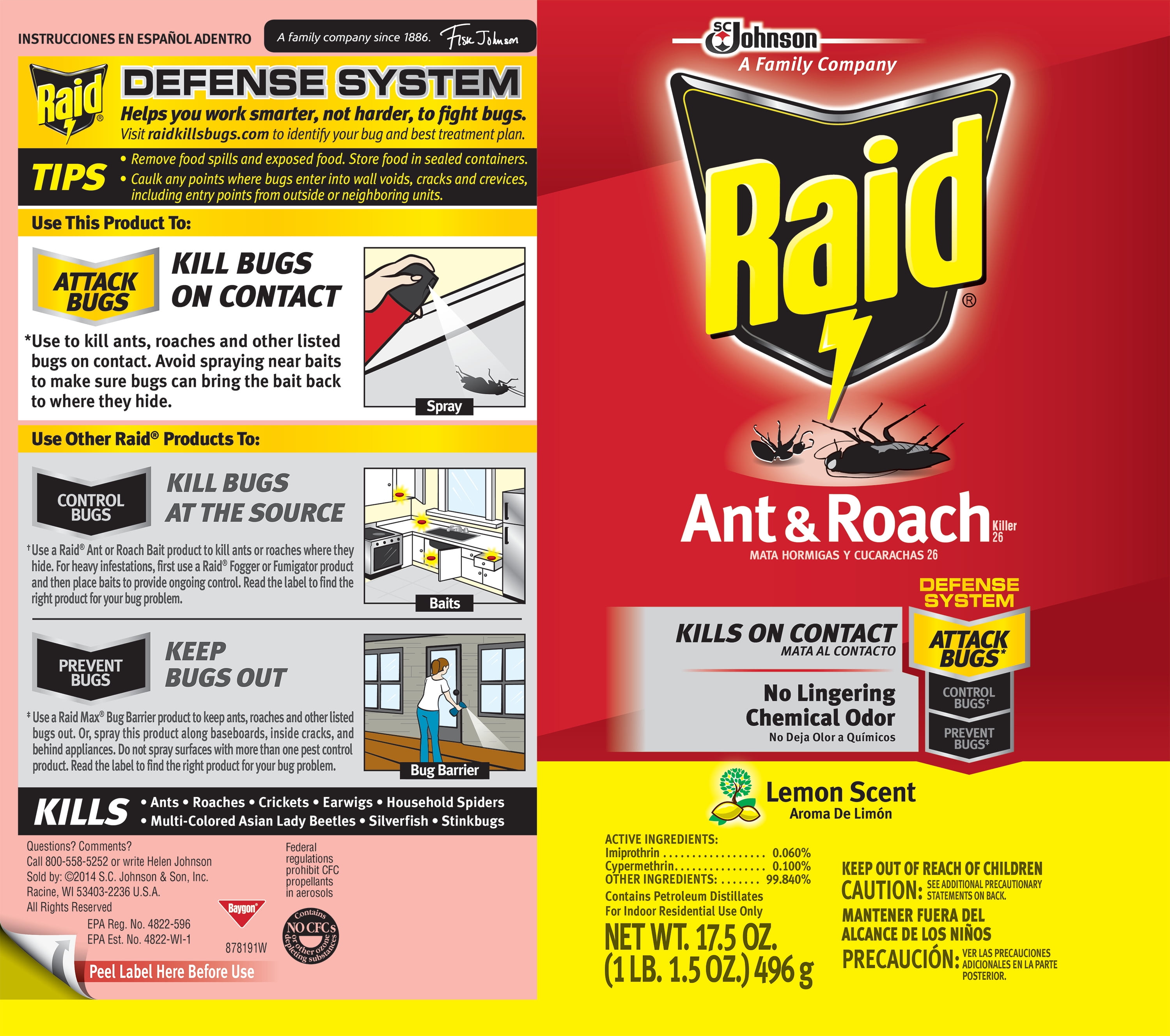 raid pesticide label