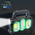 thumbnail image 3 of Solar Powered Flashlights with USB Charging, Rechargeable Solar Flashlight, Portable Light, Searchlight for Outdoor Adventures, Power Outages & Emergency Kits, 3 of 8