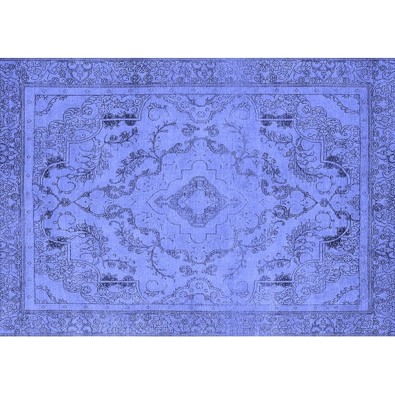 Ahgly Company Indoor Rectangle Oriental Blue Industrial Area Rugs, 8' x 10'